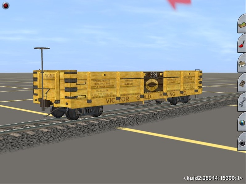 A model of Victor Gold Mining Co&s first class of gondolas, with auto running numbers. The cars were used on the Florence & Cripple Creek, and eventually owned by the F&CC. (IIRC) The prototypes were intended for coal service, but you can load anything in this one. fccgon.jpg